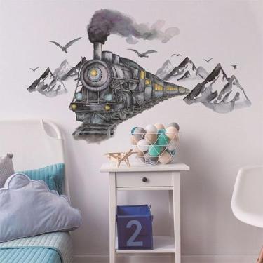 Imagem de Adesivos de parede Cartoon Train Locomotive PVC 40x80cm - yiweisai