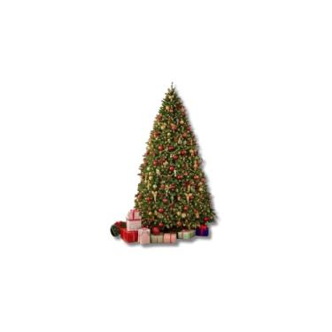 Imagem de Árvore de Natal Verde, 2,40m x 1,2m, 1400 Galhos, PVC e Ferro, Base Retrátil, Decoração Natalina para Casa e Escritório