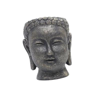 Imagem de Ｂｅｓｇａ Vaso decorativo em resina com cabeça de Buda, ideal para arranjos florais e plantas em ambientes internos. Perfeito para jardins e jardins, Style D