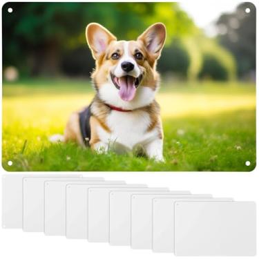Imagem de 10 blanks de alumínio de sublimação, espaços em branco de 20 x 30 cm para placas de metal personalizadas, transferências de fotos, placas de jardim