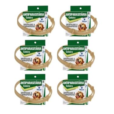 Imagem de Kit 6 Coleiras Dugs 17g Antiparasitárias Cães Proteção Pulgas Carrapatos