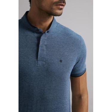 Imagem de Polo Gola Portuguesa Piquet Slim Fit - Azul Marinho / Azul Hidra - HIG