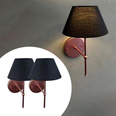 Imagem de Kit 2 Arandelas Luminárias De Parede Clássica Vintage Interna com Cúpu