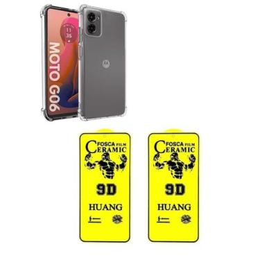 Imagem de Kit 2UN Película Cerâmica Fosca Matte + Capa Silicone TPU Para Moto G0