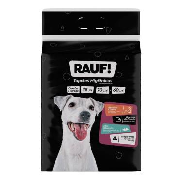 Imagem de Tapete Higiênico Rauf Carvão Ativado 70x60cm - Embalagem com 28 Unidades