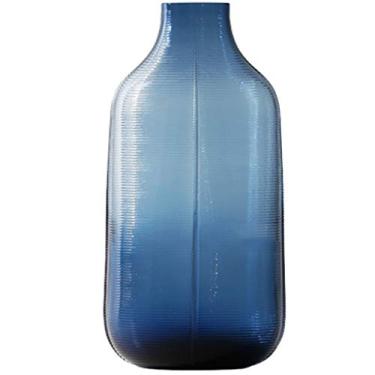 Imagem de YYBOES Vaso de vidro para flores, vaso de vidro minimalista moderno, decoração criativa para sala de estar, mesa de jantar, vaso decorativo, decoração de vaso, conjunto de vasos para casa, listras
