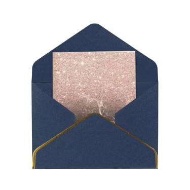 Imagem de SKKNT Cartões de felicitações para todas as ocasiões com estampa de ouro rosa em mármore versáteis com envelopes 11,4 x 15,2 cm