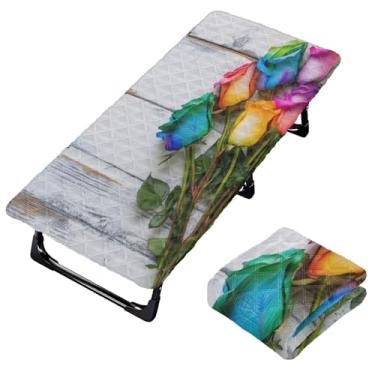 Imagem de Burbuja Lençol de berço colorido rosa em madeira para crianças, lençol de cochilo acolchoado portátil com faixa elástica para meninas e meninos, lavável na máquina, 63,5 x 127 cm