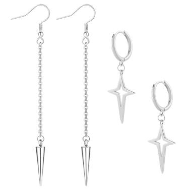 Imagem de 2 pares de brincos com tema K-Pop, presente para mulheres, homens, esposa, parceira, tia, colega de trabalho, amigas, irmã, adequado para shows, Halloween, Natal, aniversário, dia dos namorados, dia