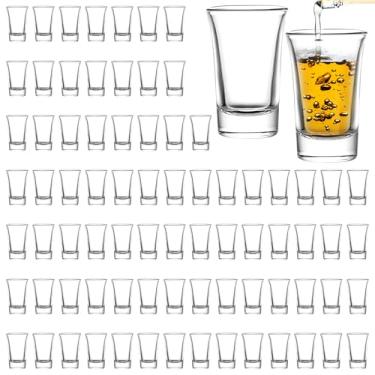 Imagem de SUN GKOTTA Pacote com 80 copos pesados de 42,5 g a granel, copos de vidro com 10 dosadores, copos transparentes para tequila, vodca, uísque, limoncello, bar, casamento e festa