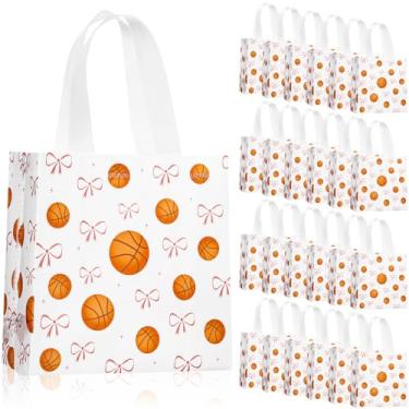 Imagem de Sweetude 24 peças de sacolas de presente a granel com alça laço rosa sacola esportiva não tecida para lembrancinhas de festa 19 x 19 cm, sacola de doces para lembrancinhas de festa, suprimentos a