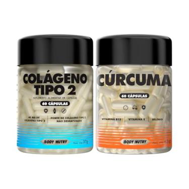 Imagem de Body Nutry - Kit Colágeno Tipo 2 40Mg + Cúrcuma 60 Cápsulas Concentrado - Joelhos e Articulações Selenio Vitamina B12 + E - 120 Doses Suplemento Alimentar Sem Glúten - Matéria Prima Importada