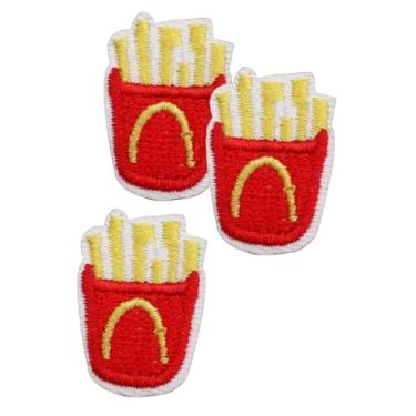 Imagem de Mini Fast Food Batatas Fritas Bordadas Desenhos Animados Roupas Camisetas Jaquetas Jeans Moletons Mochilas Acessórios Bolsa de Livros Aplique Patch (3 Peças)