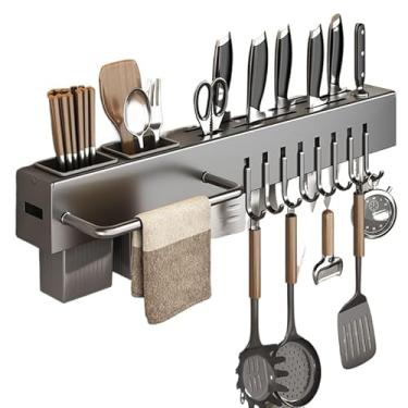 Imagem de Suporte Para Armazenamento De Facas Ganchos Talheres Utensílios De Cozinha De Ferro (40x5.8x6.6cm)