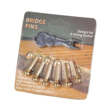 Imagem de Miwayer-cobre e latão guitarra ponte pin, guitarra cordas prego, 6 par