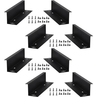 Imagem de Barydat Conjunto de 4 suportes de metal para montagem sob o balcão para gaveta de dinheiro de 40,6 cm, suportes de montagem de aço pesado, gaveta preta para caixa registradora, suporte para instalação