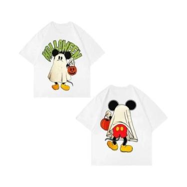 Imagem de Camiseta De Algodão Mickey Mouse Para Homens, Mulheres E Casais, Manga