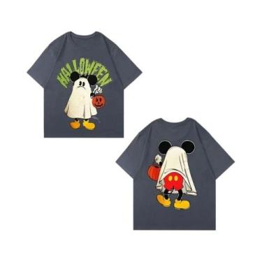 Imagem de Camiseta De Algodão Mickey Mouse Para Homens, Mulheres E Casais, Manga
