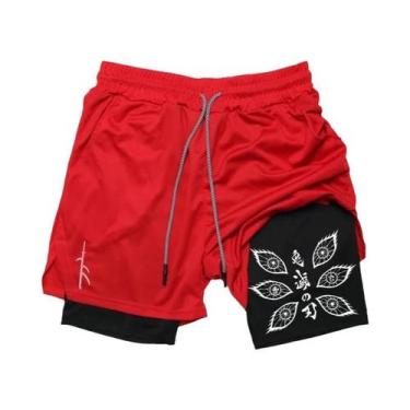 Imagem de Shorts De Corrida Masculinos De Verão Com Estampa Do Anime Demon Slaye