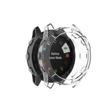 Imagem de FULNES Capa de relógio TPU para Garmin Fenix 7S 7 7X 6 6S 6X Pro 5X 5 5SPlus Smart Watch Moldura protetora Shell Substituir capa transparente à prova de choque (Cor: Transparente, Tamanho: 26mm)