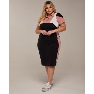 Imagem de Vestido MIDI Plus Size Rafaela Moda Evangélica Feminina, Preto, Único 