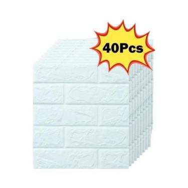 Imagem de Papel De Parede Imitação De Tijolo Retro 3D DIY 38.5X35cm Autoadesivo 