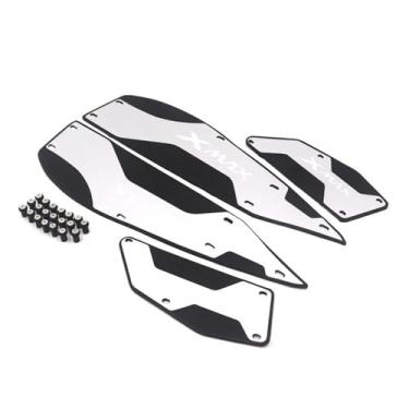 Imagem de Anti-derrapante Placa de descanso para pés antiderrapante, para xmax300 xmax250 xmax 250 300, placa pedal liga modificada, apoio para os(Silver)