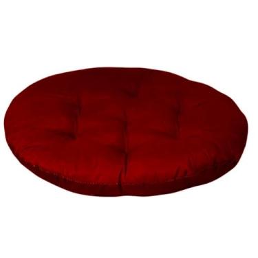 Imagem de Almofada Para Cadeira Redonda 80x80 cm Com Futon Para Decoração Cadeira Sofá Quarto (Bordo)