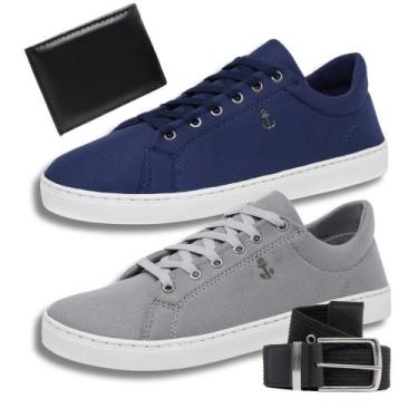 Imagem de Kit 2 Tênis Masculino Casual Slim + Cinto + Carteira Social - Bless Ac