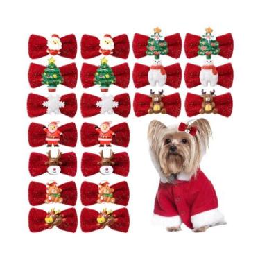 Imagem de Laços De Natal Artesanais Para Cães Com Presilhas De Metal, Acessórios