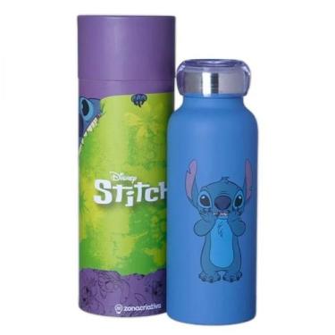 Imagem de Garrafa Térmica Bubble 500ML Disney Stitch Azul - Aço Inox  Dupla Cama