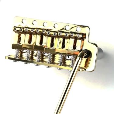 Imagem de OVSAL Ponte de guitarra elétrica de 10,5 mm, ponte de tremolo de 6 pontas, aço inoxidável, vintage, placa de selas, bloco de liga de zinco, compatível com 6 cordas Start Stratocaster peças de