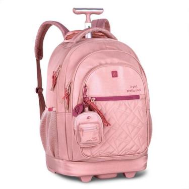 Imagem de Mochila De Rodinha Alice Palucci Oficial Escolar Feminina, Rosa