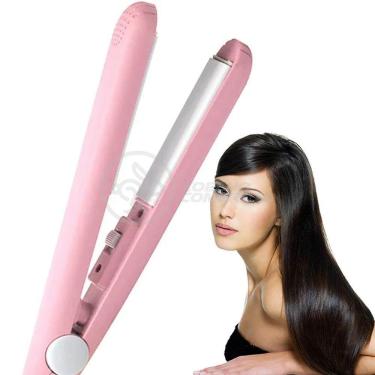 Imagem de Mini Chapinha Prancha 17Cm Bivolt 110|220V Profissional Rosa