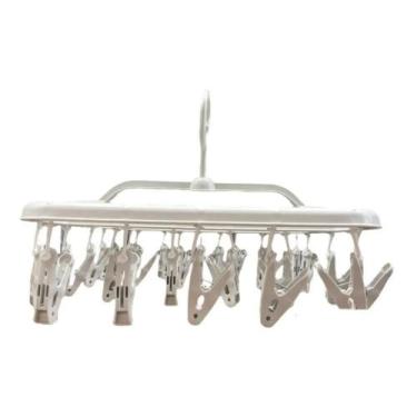 Imagem de Varal Suspenso Plástico Branco Com 26 Prendedores Multiuso - Carisma