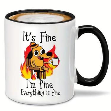 Imagem de Caneca de café Ceramic Funny I'm Fine. Está tudo bem. 350mL - yiweisai