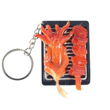 Imagem de Chaveiro Creative BBQ Skewer Realistic PVC Food Chaveiro - Yiweisai