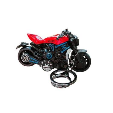 Imagem de Chaveiro Creative Alloy Retro Motorcycle Police Red Harlequin - yiweis