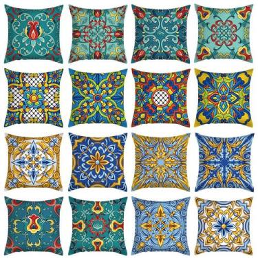 Imagem de Conjunto de fronhas com estampa floral nórdica ultramacio x4 45x45cm -