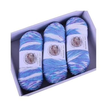 Imagem de Fio De Lã Colorido Em Gradiente Arco-Íris 360g, Espessura Média, Para 