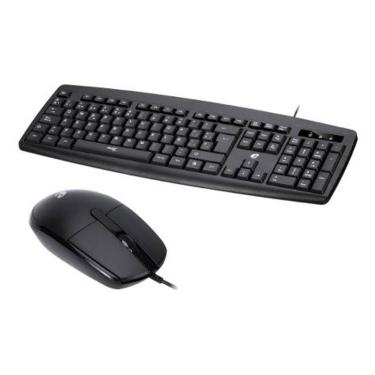 Imagem de Kit Teclado ABNT2 e Mouse Ergonômico Com Fio Preto EAK030
