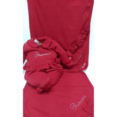 Imagem de Kit 3Pçs Luxo Bebê Menina Macacão Manta Algodão Lessa Kids-Feminino