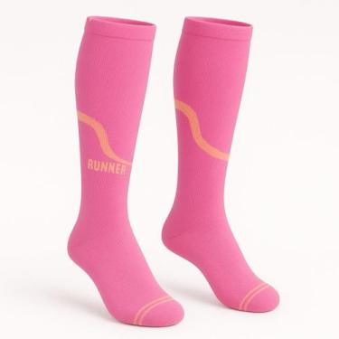 Imagem de Meia Esportiva Rosa De Compressão P/ Corrida/cross/academia - Selene I