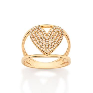 Imagem de Maxi Anel Aro Duplo Coração com Zircônias Rommanel 513626 Tamanho:22Co