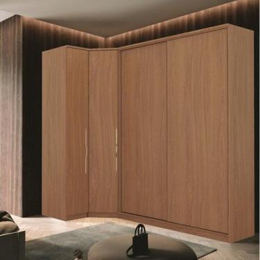 Imagem de Guarda Roupa Modulado de Canto 4 Portas 3 Peças Decor - Móveis Fazzio