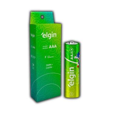 Imagem de 24 Pilhas Baterias AAA Elgin 3A Palito Alcalina 1 Tubo
