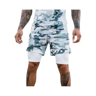 Imagem de Shorts De Corrida Masculinos De Secagem Rápida, Respiráveis, 2 Em 1, P