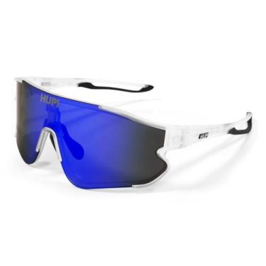 Imagem de Óculos de Sol Ciclismo Masculino HUPI Bornio Cristal/Preto Lente Azul 