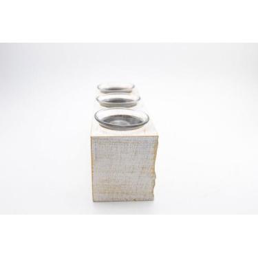 Imagem de Castiçal 3 Copos La Verne Branco MDF 24 cm