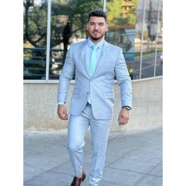 Imagem de Terno Masculino Cinza Claro Slim de Poliviscose - Raffer, 56